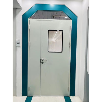 comprare Camera pulita Porta metallica a doppia foglia asimmetrica, porta in acciaio ospedaliera rivestita in polvere online manufacture